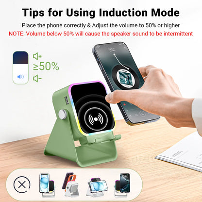 Wireless Induction Audio Speaker Stand with Power Bank