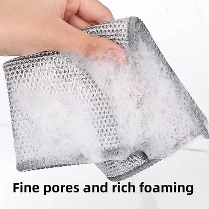 ⏳LAST DAY BUY 2 GET 1 FREE!!🧽10 Counts Wet Dry Non-Scratch Wire Dishcloth, Reusable Kitchen Cleaning Rag