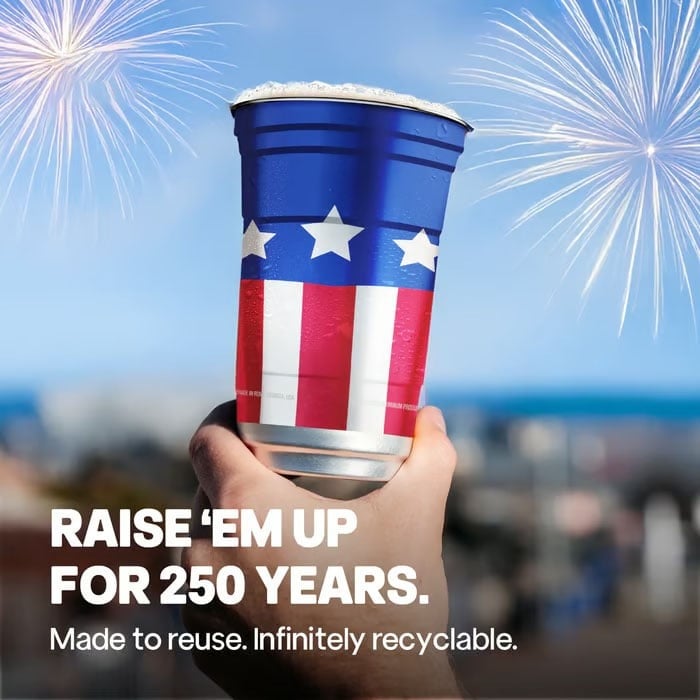 US 250th Anniversary Patriotic Aluminum Party Cups