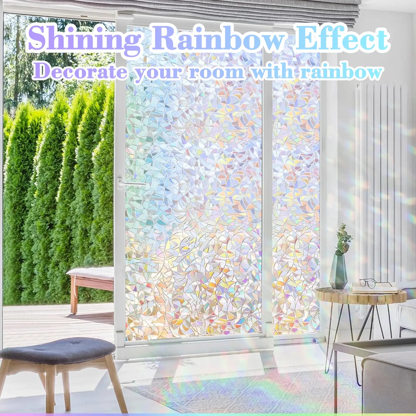 Window Privacy Film, Static Cling Removable Window Tint