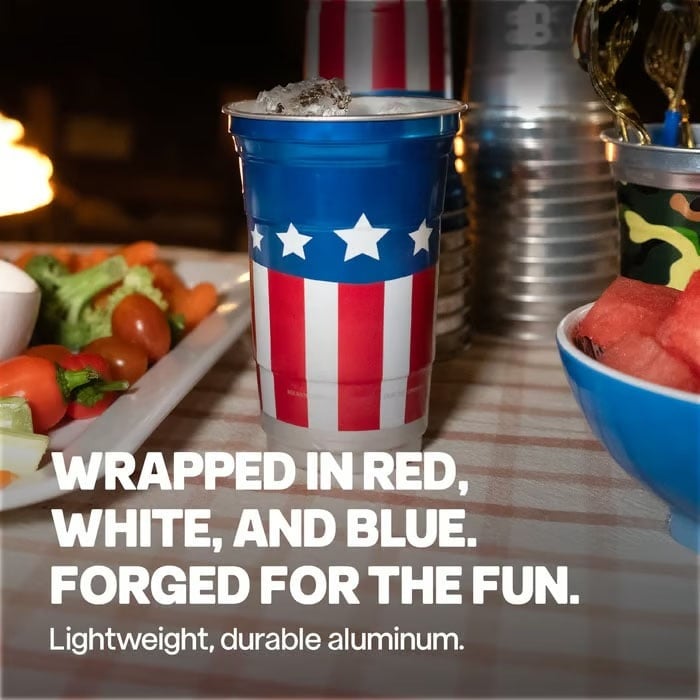US 250th Anniversary Patriotic Aluminum Party Cups