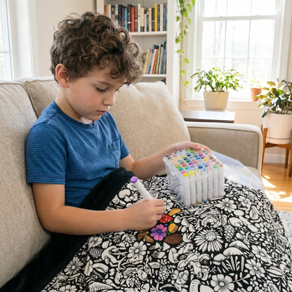 Coloring Blanket DIY Reusable Color-Your-Own Blanket for Kids & Adults