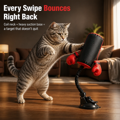 Interactive Cat Punching Bag Toy – Spring-Loaded Boxing Gym