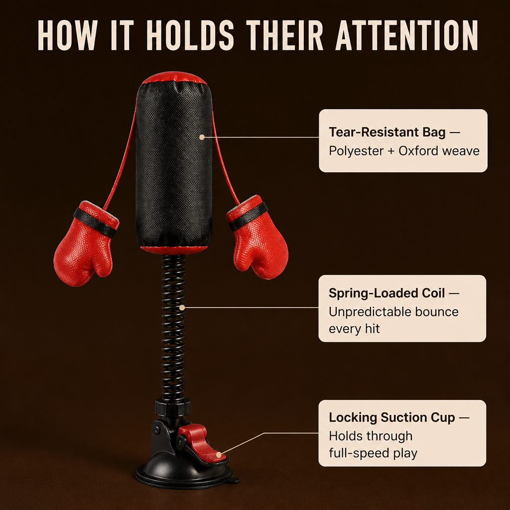 Interactive Cat Punching Bag Toy – Spring-Loaded Boxing Gym
