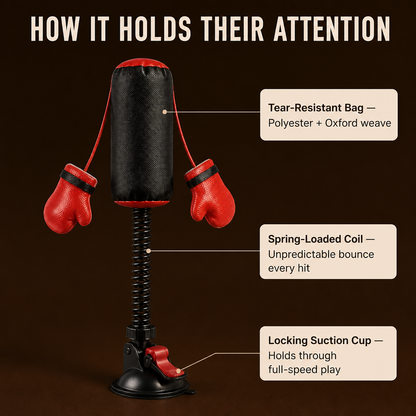 Interactive Cat Punching Bag Toy – Spring-Loaded Boxing Gym