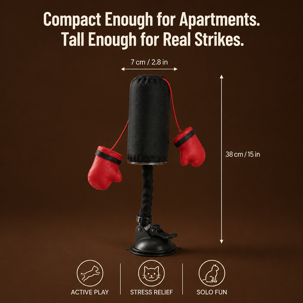 Interactive Cat Punching Bag Toy – Spring-Loaded Boxing Gym