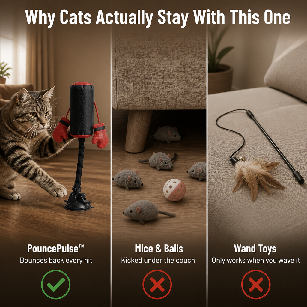 Interactive Cat Punching Bag Toy – Spring-Loaded Boxing Gym