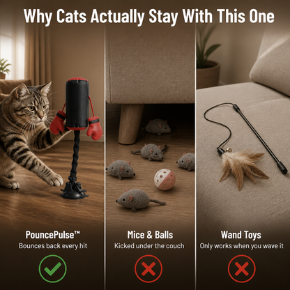 Interactive Cat Punching Bag Toy – Spring-Loaded Boxing Gym