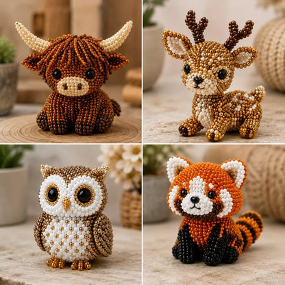 🏆Limited Time Sale 49% OFF🧵✨Petite 3D Beaded Animal Craft Kit